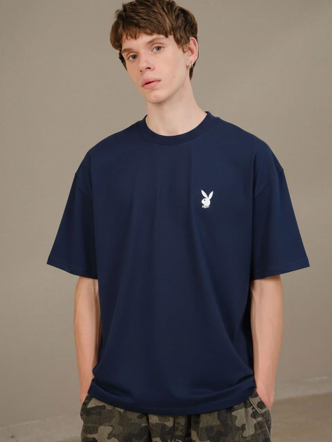 Navy Blue Playboy Core Navy Oversized T-shirt