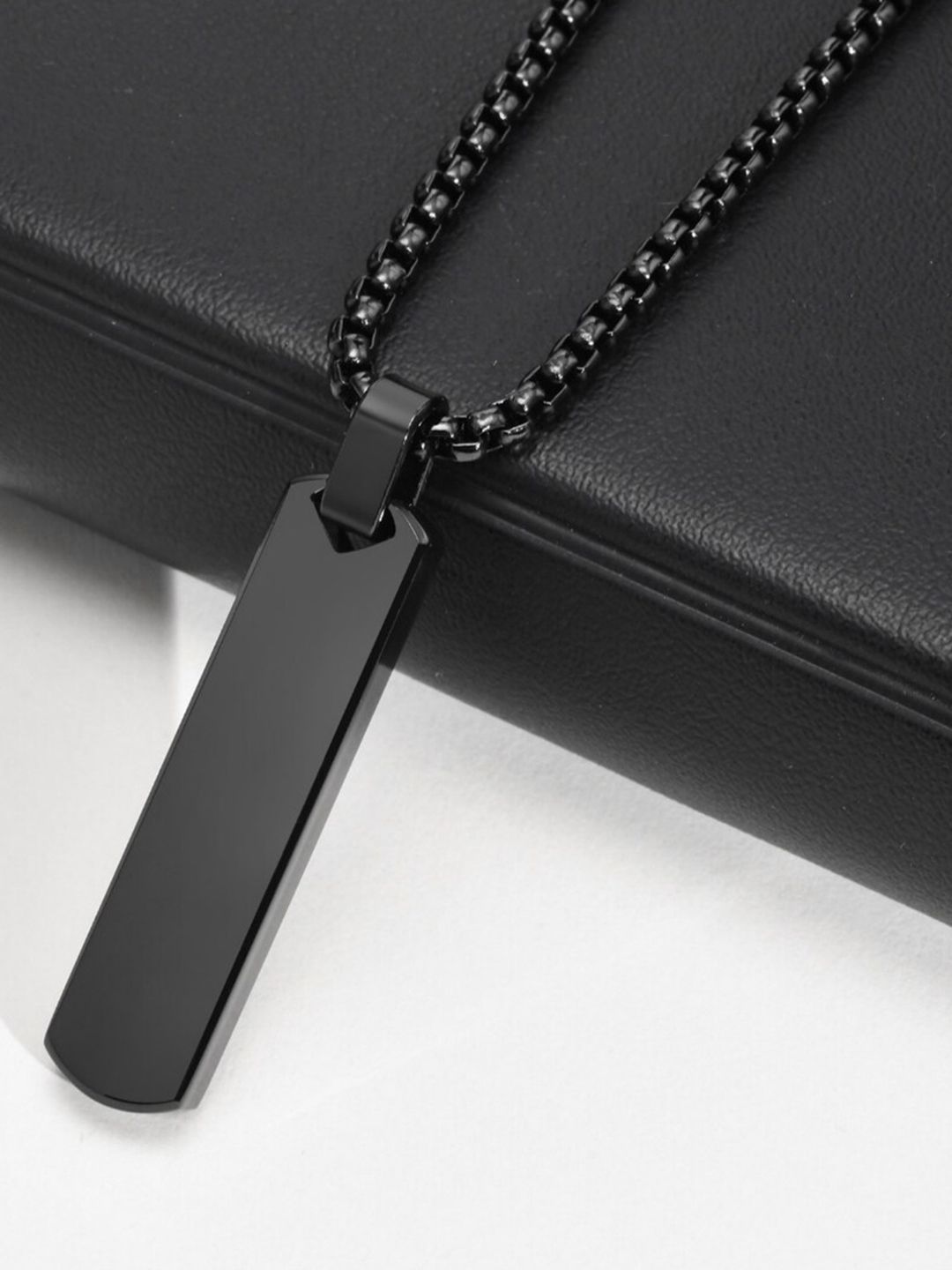 SALTY Stainless Steel Contemporary Edge Pendant & Chain