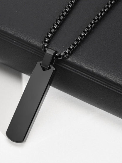 SALTY Stainless Steel Contemporary Edge Pendant & Chain