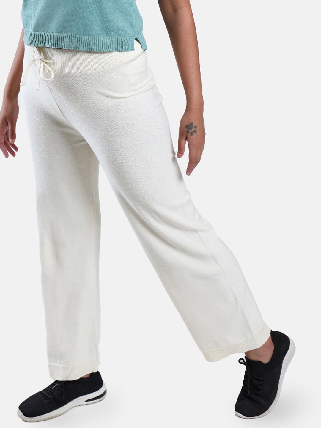 Women Mid-Rise Straight Pure Cotton Track Pants