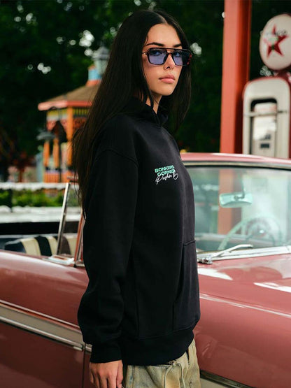 Women Printed Hooded Pullover Sweatshirt