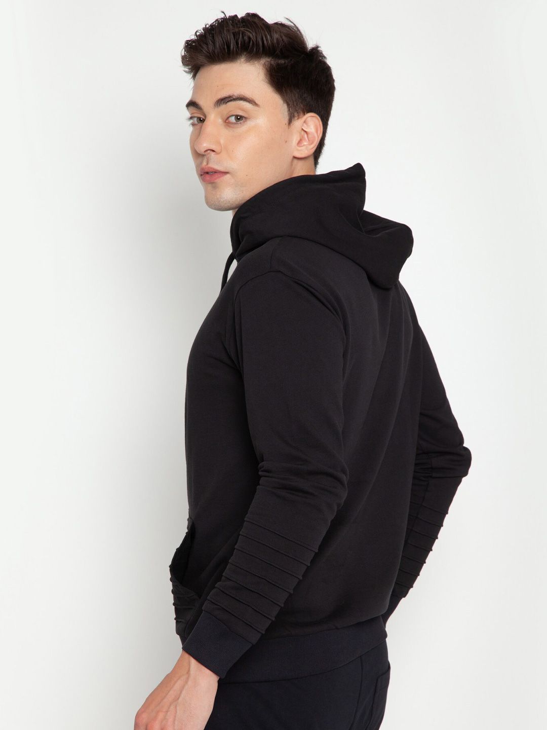 Black Pinstripe Hoodie