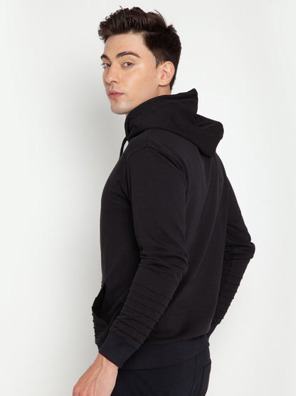 Black Pinstripe Hoodie