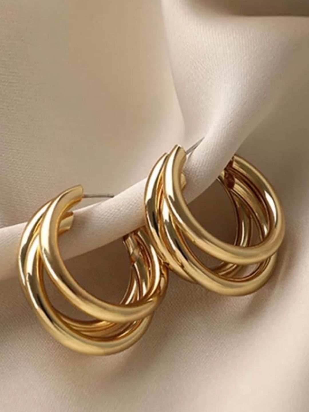 SALTY Triple Layer Quirky Hoop Earrings for Women