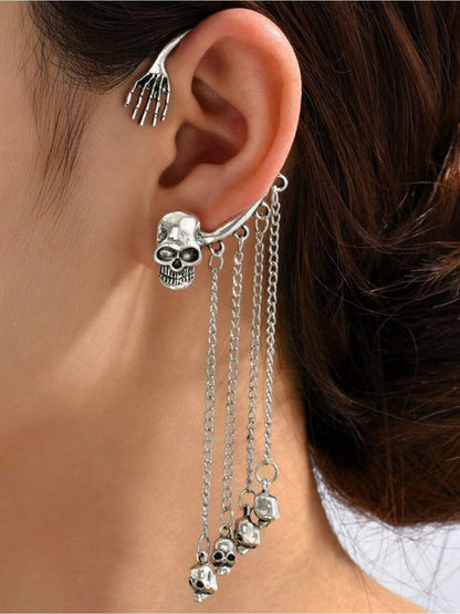 SALTY Pack of 2 Women Bone-Chic Skull Cuff - 1 side