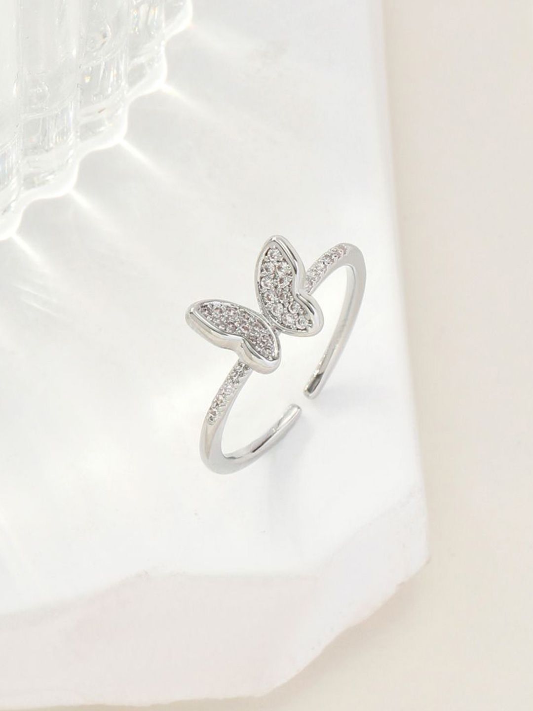 SALTY Pack of 2 Women Hollis Studded Butterfly Silver Ring