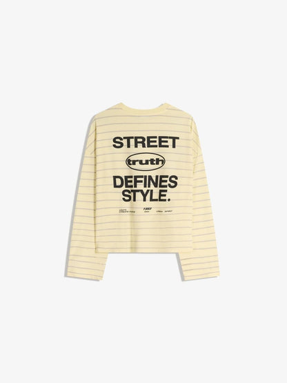 Oversize long sleeve print T-shirt