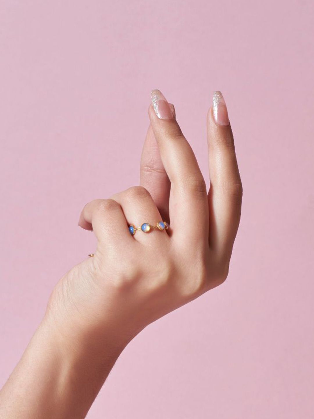 SALTY Pack of 2 Women Opalescent Chain Ring