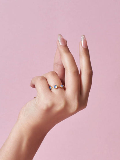 SALTY Pack of 2 Women Opalescent Chain Ring