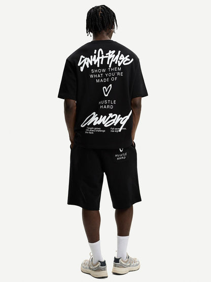 Printed short sleeve plush T-shirt