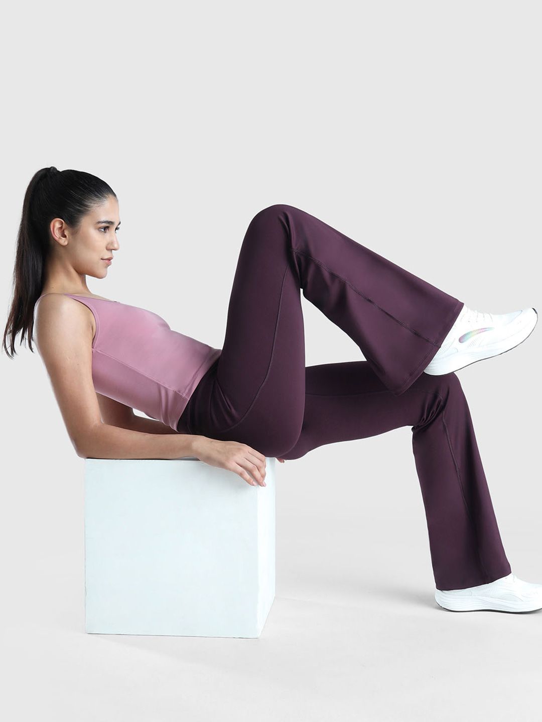 High Rise Waist Flare Tights