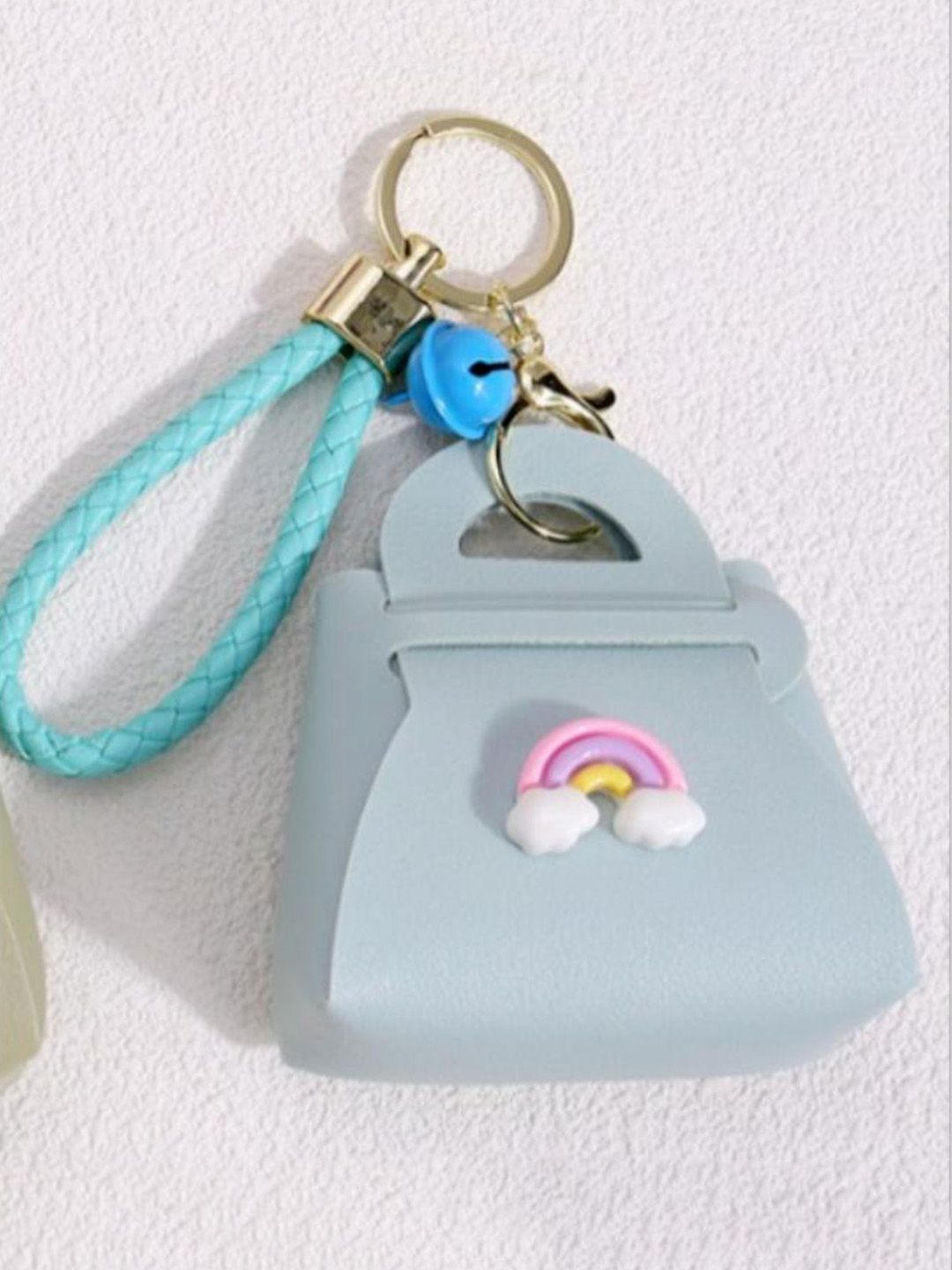 SALTY Yellow & Blue Leather Rainbow Mini Bag Charm