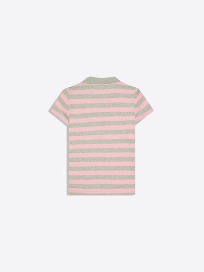 Short sleeve striped polo shirt