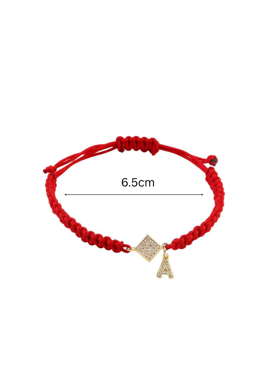 SALTY Pack of 2 Women Red Thread Initial Bracelet - Alphabet-C