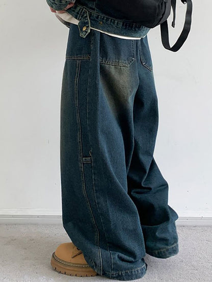 Men Wide Leg Medium Fade Jeans