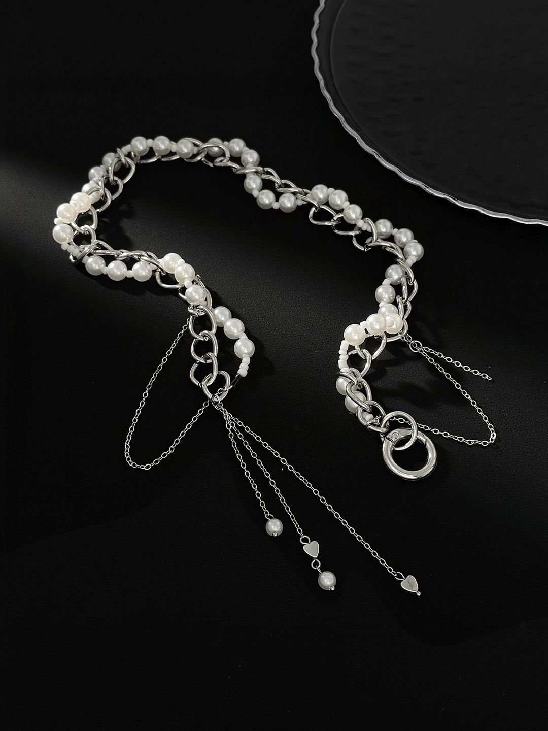 Silver-Plated Enamelled Necklace