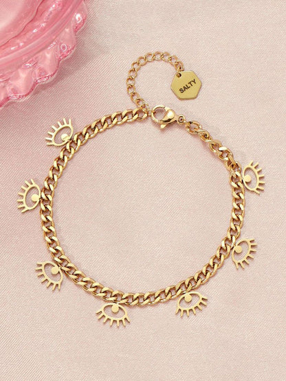 SALTY Women Stainless Steel Protective Evil Eye Link Bracelet