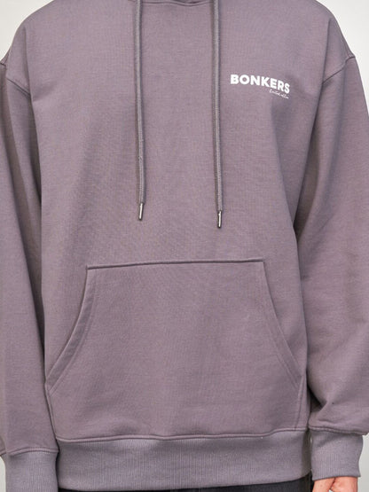 Typography Printed Hooded Long Sleeves Cotton Pullover Sweatshirt