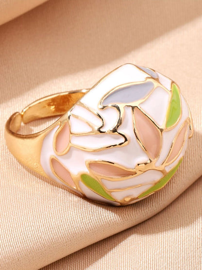 SALTY Leafy Enamel Finger Ring