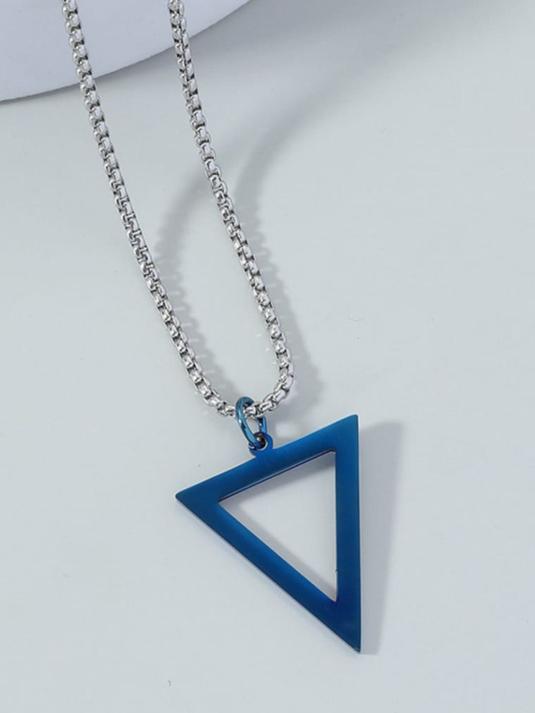 SALTY Blue Secret Men Silver-Plated Stainless Steel Contemporary Pendant with Chain