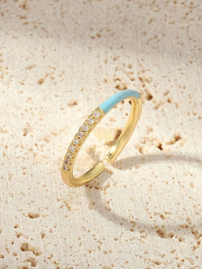 SALTY Stone-Studded Adjustable Finger Ring