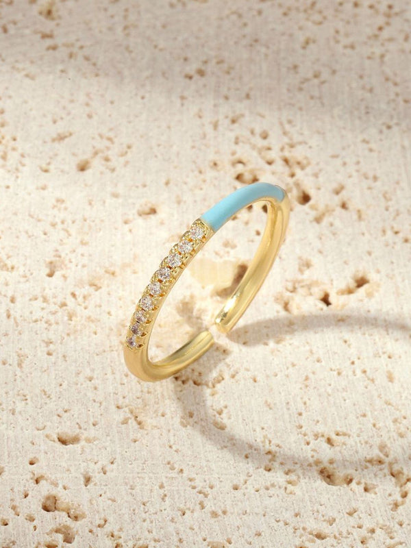 SALTY Stone-Studded Adjustable Finger Ring