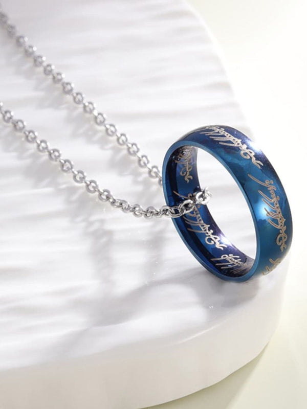 SALTY Men Stainless Steel  Circular Pendants with Chains