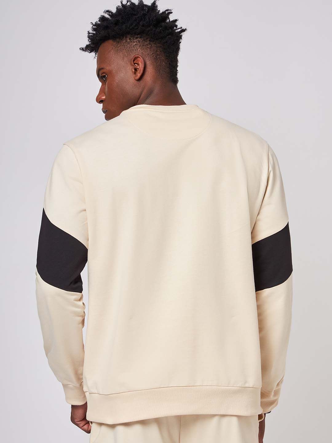 Beirut Beige And Black Patchwork Sweatshirt