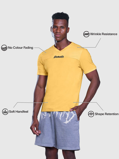 Men Printed V-Neck T-shirt