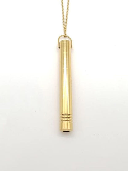 SALTY Men Stainless Steel Teardrop Shaped Pendant with Chain