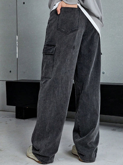 Men Low-Rise Stretchable Cargo  Jeans