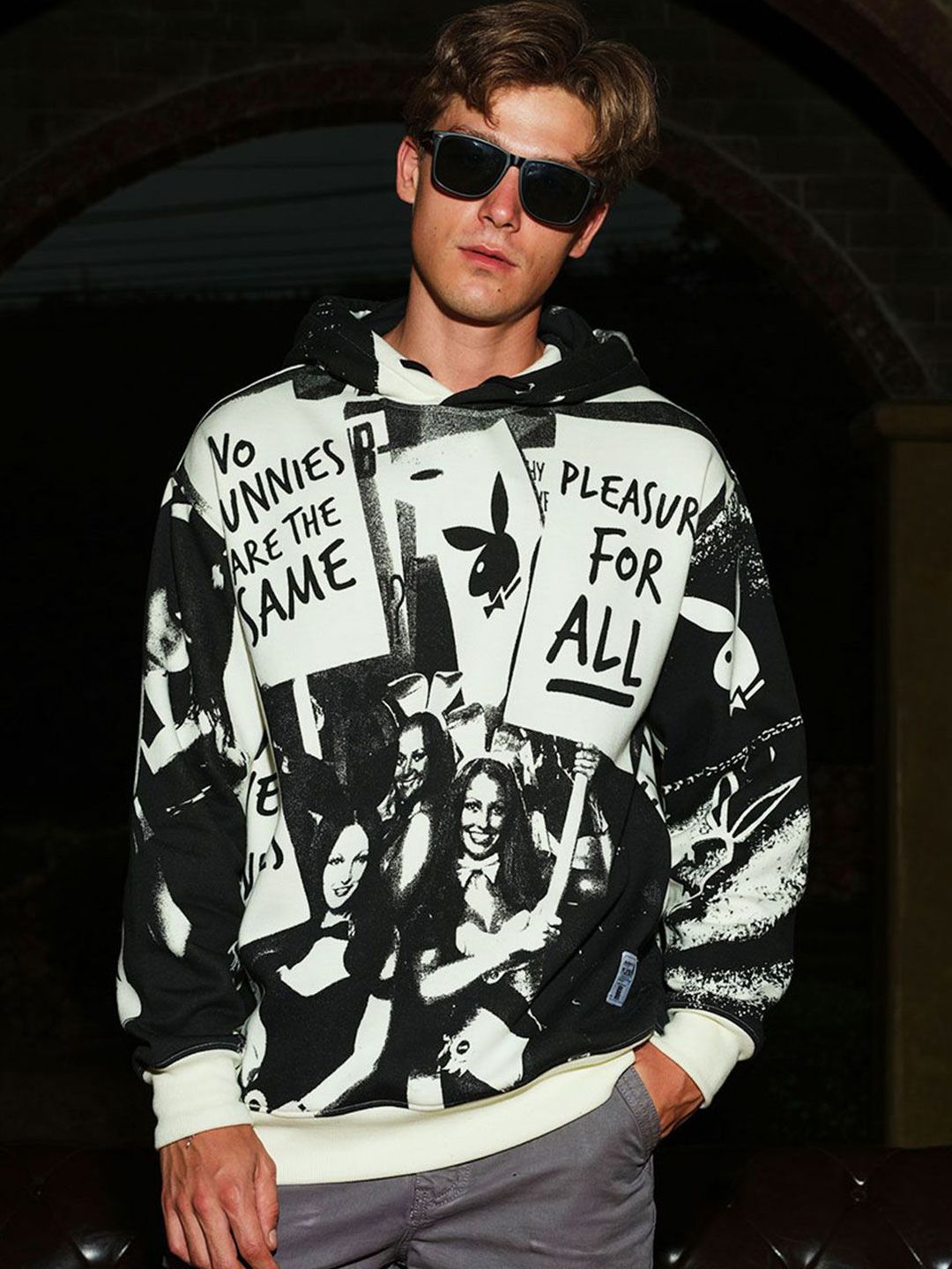 Men Printed Hooded Sweatshirt