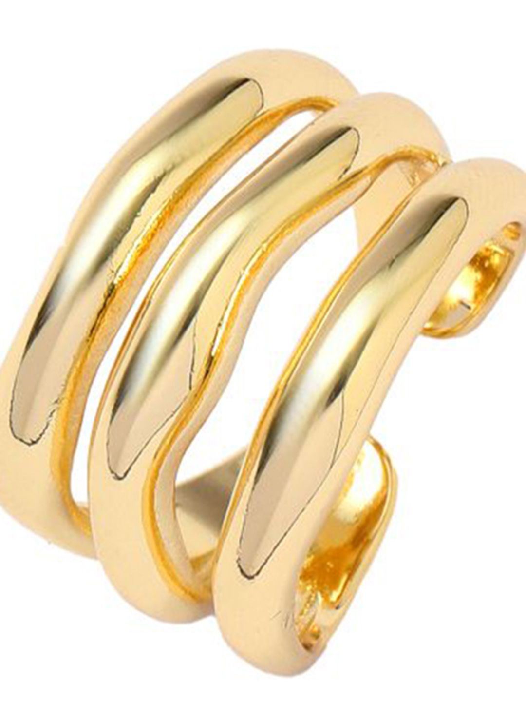 SALTY Women & Girls Trendy Golden Multi Spiral Stylish Adjustable Finger Ring
