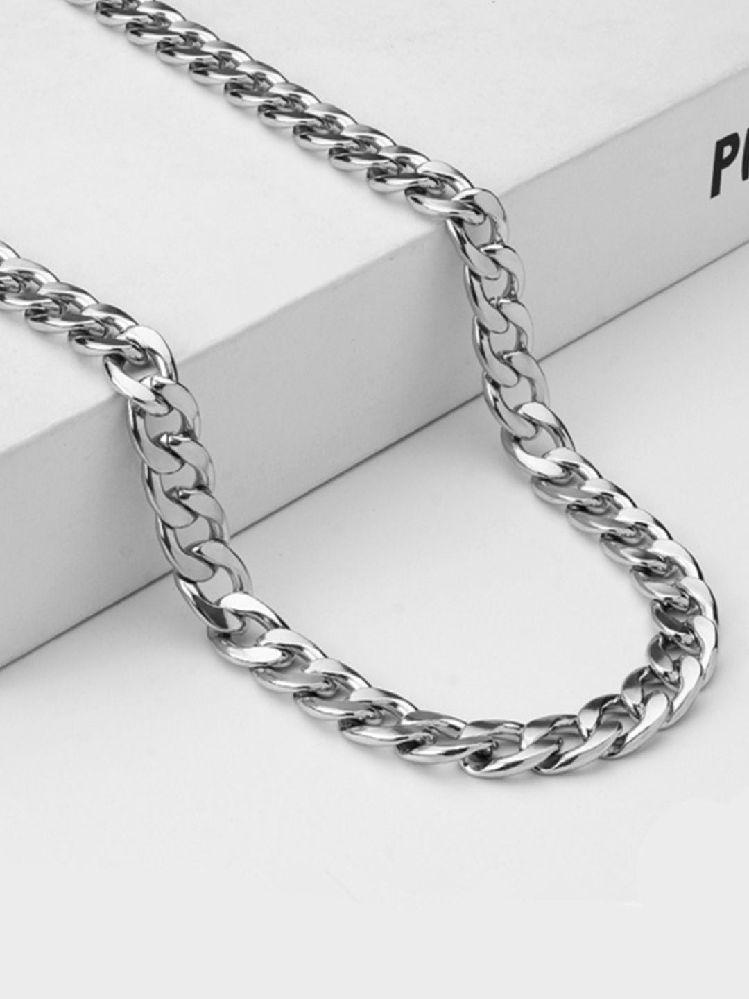 SALTY Men Silver-Toned Minimal Chain