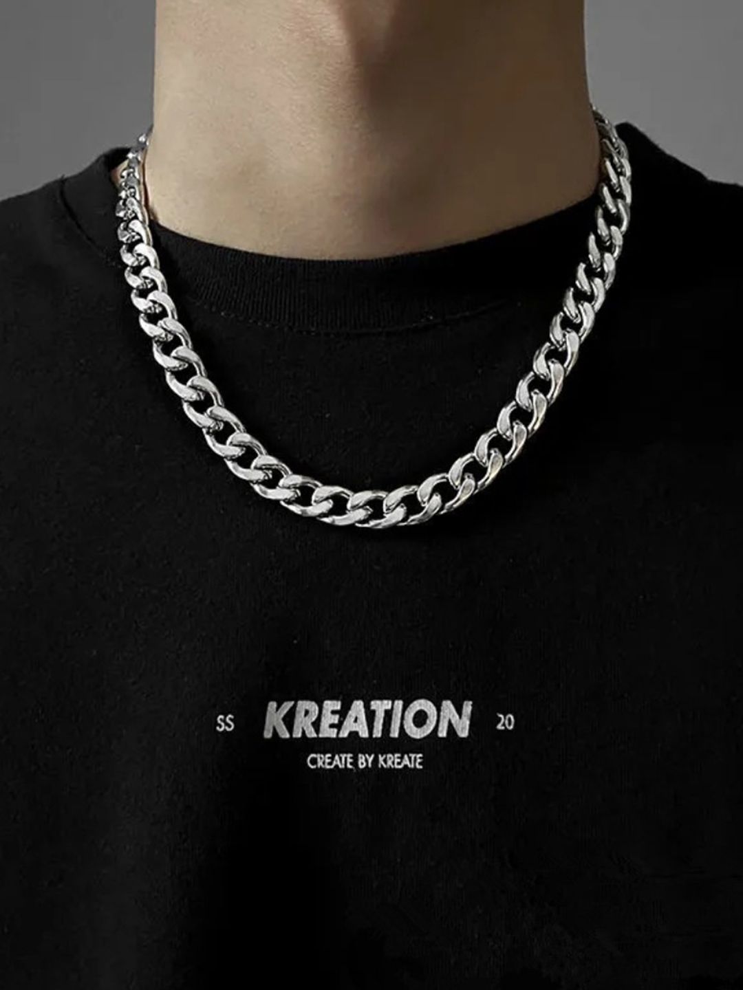SALTY Men Silver-Toned Minimal Chain