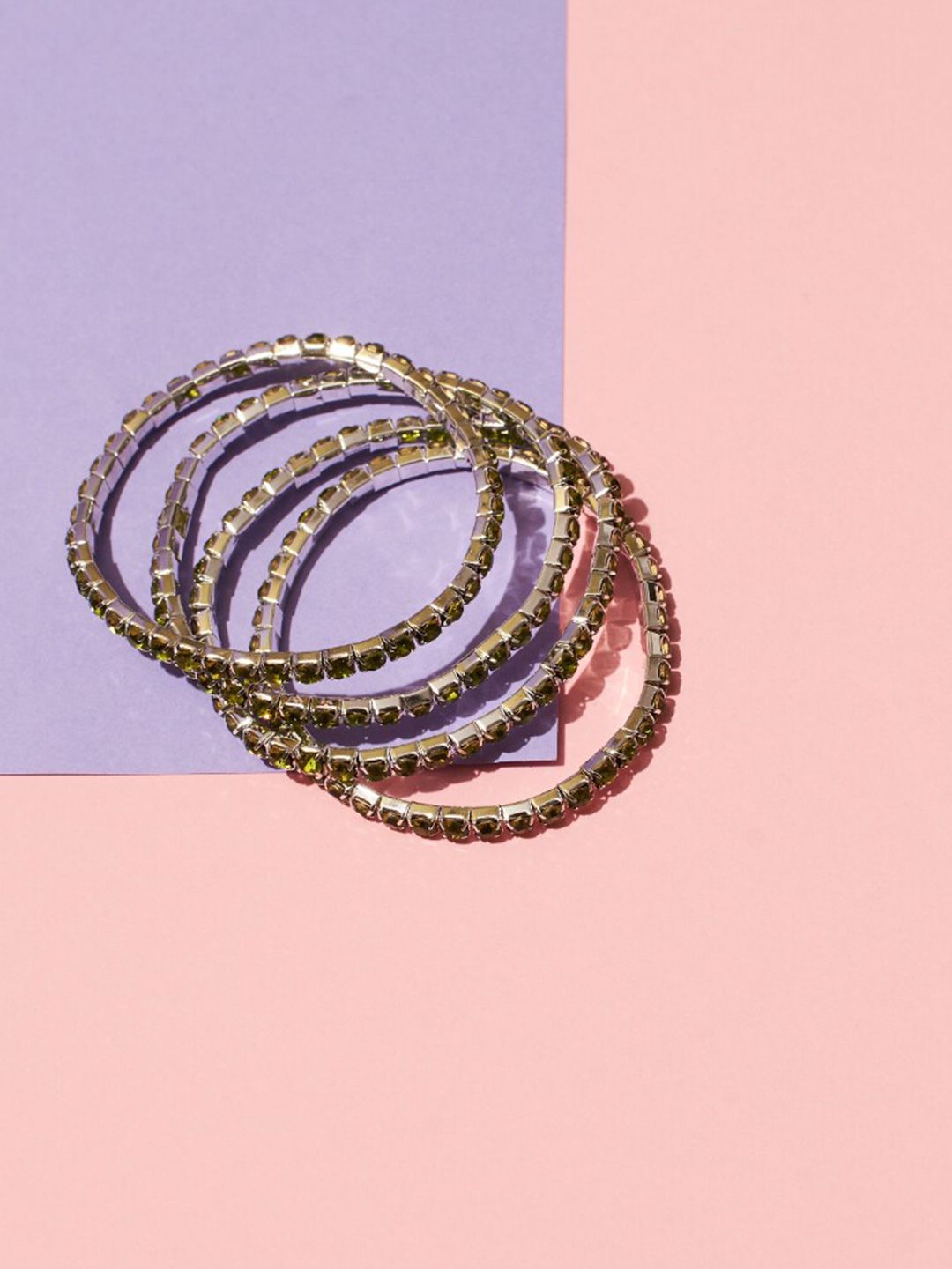 SALTY Set Of 4 Stones Studded Bangle-Style Bracelet