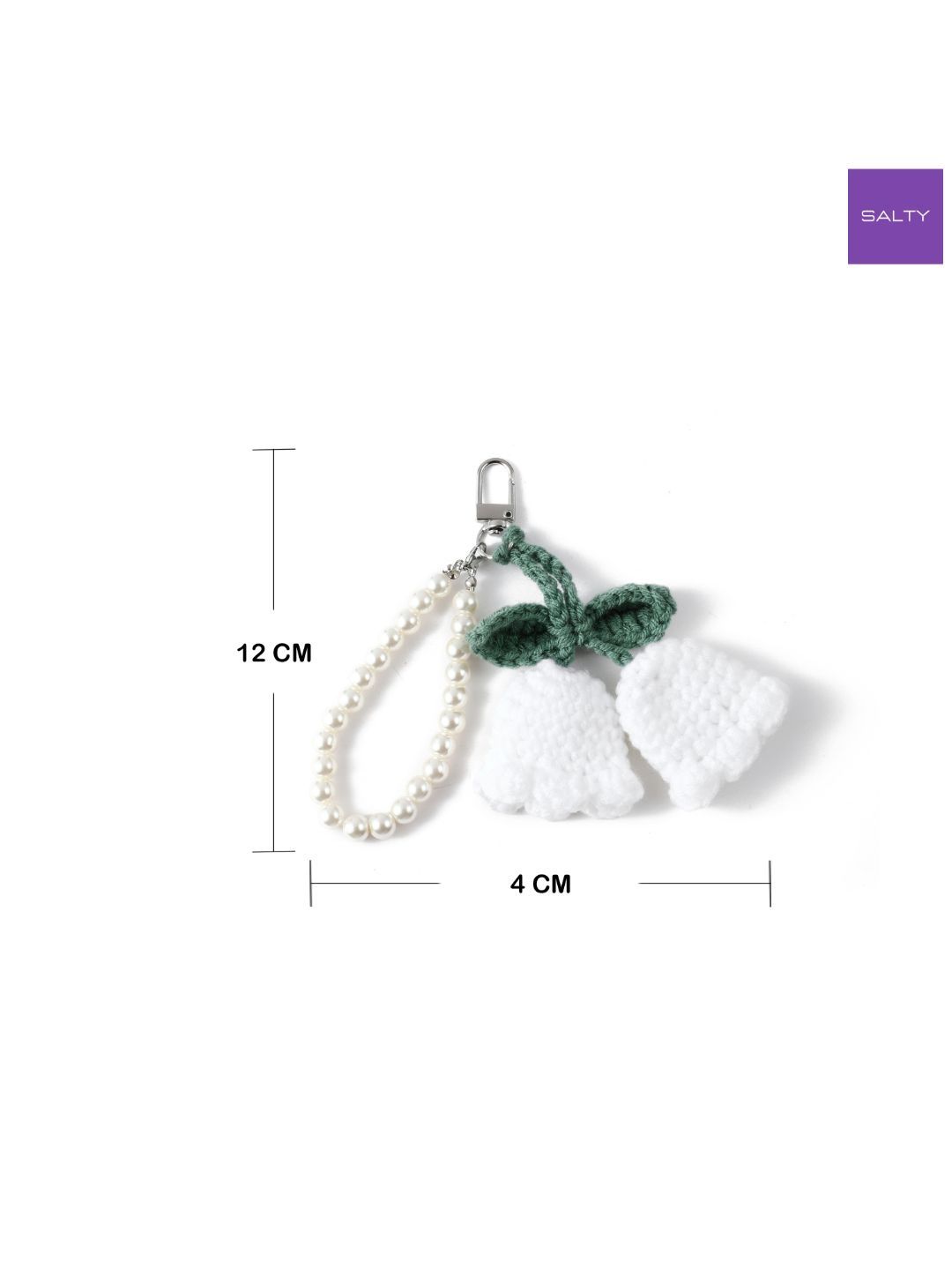 SALTY White Bloom Knit Pearl Bag Charm