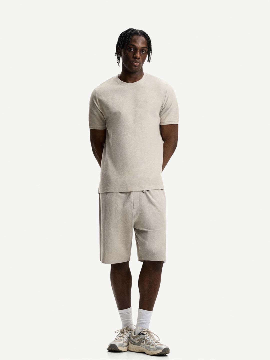 Textured short sleeve T-shirt