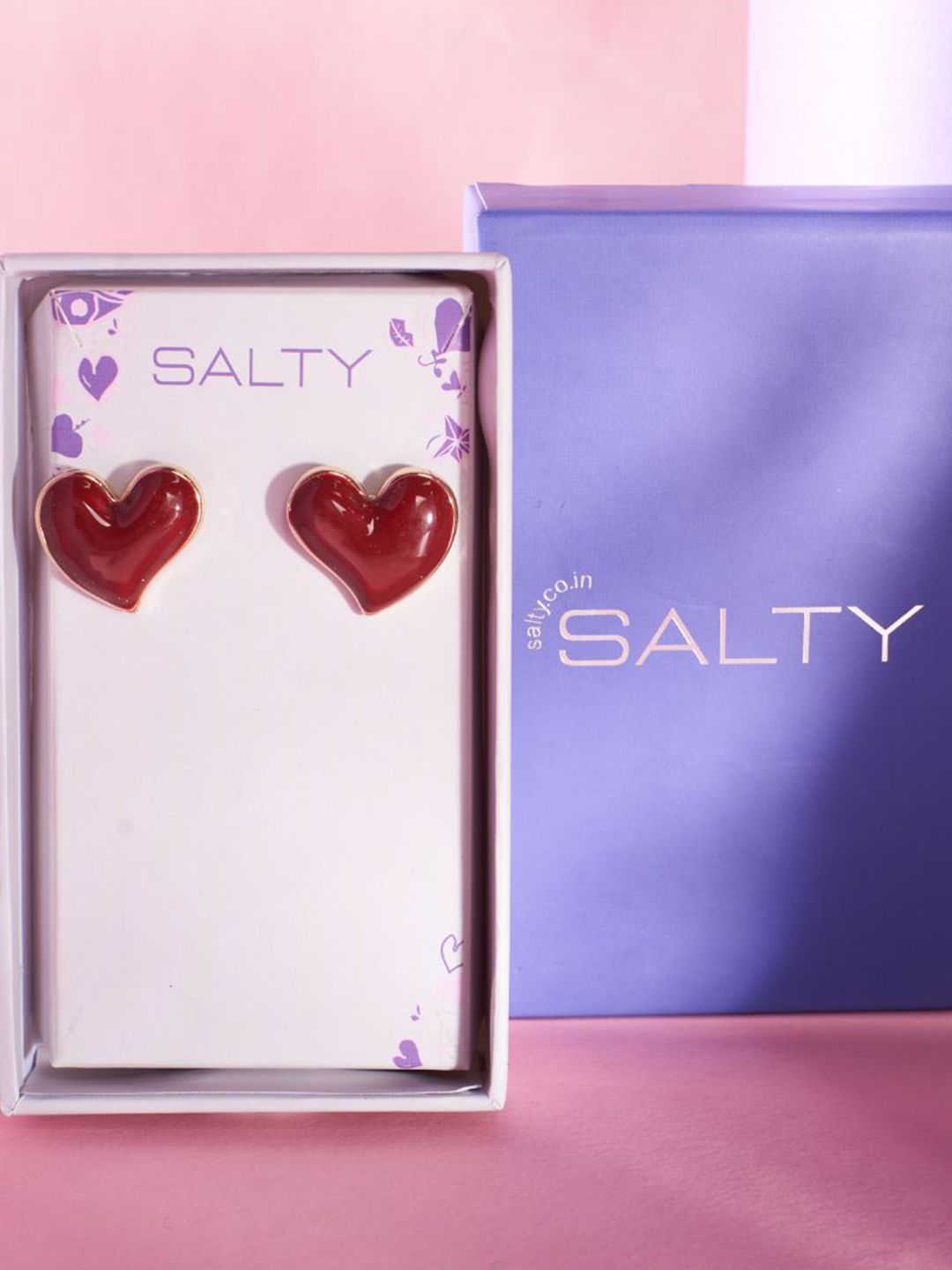 SALTY Pack of 2 Women Heart of Rouge Earrings