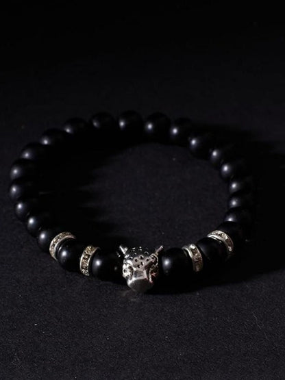 SALTY Women Stainless Steel Lion Beaded Bracelet