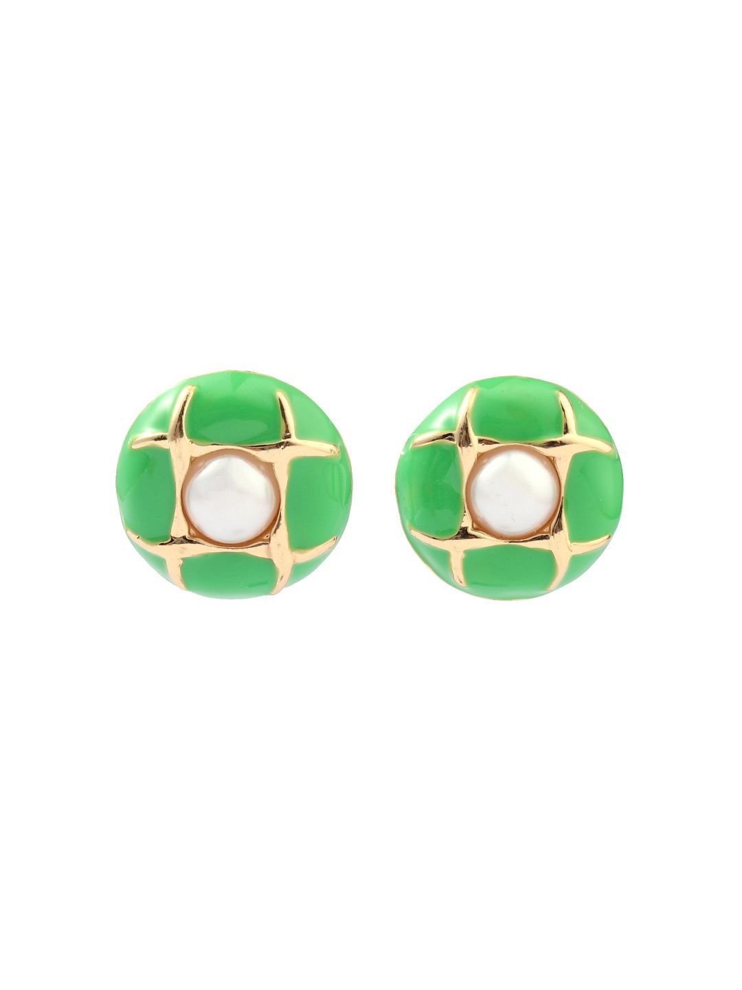 SALTY Pack of 2 Women Pearly Luxury Gold Earring