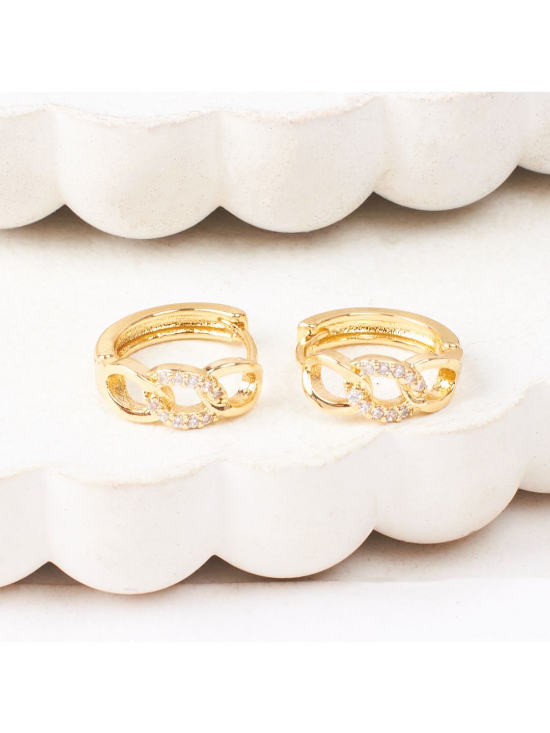 SALTY Sunehri Artificial Stones Studded Circular Studs