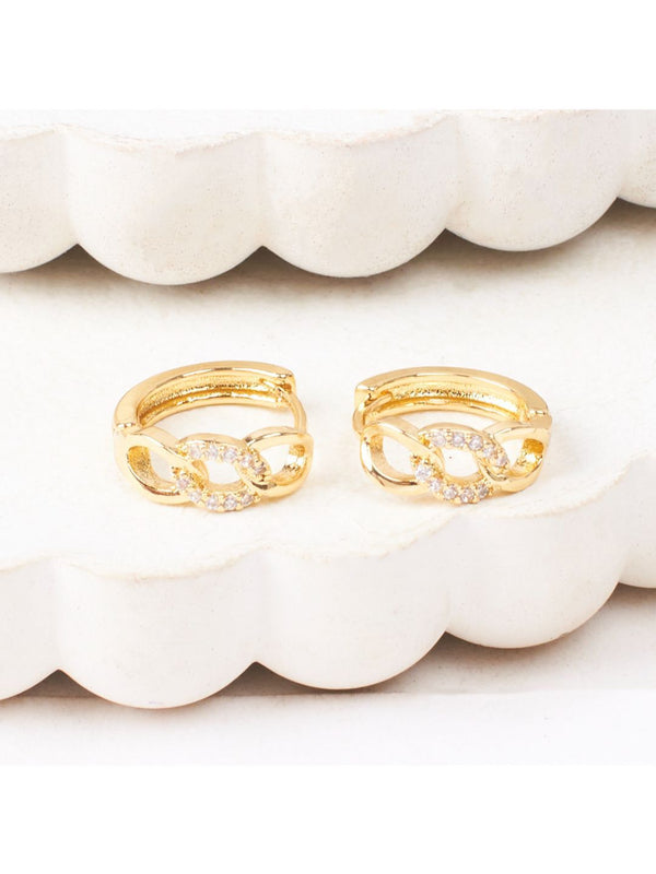 SALTY Sunehri Artificial Stones Studded Circular Studs