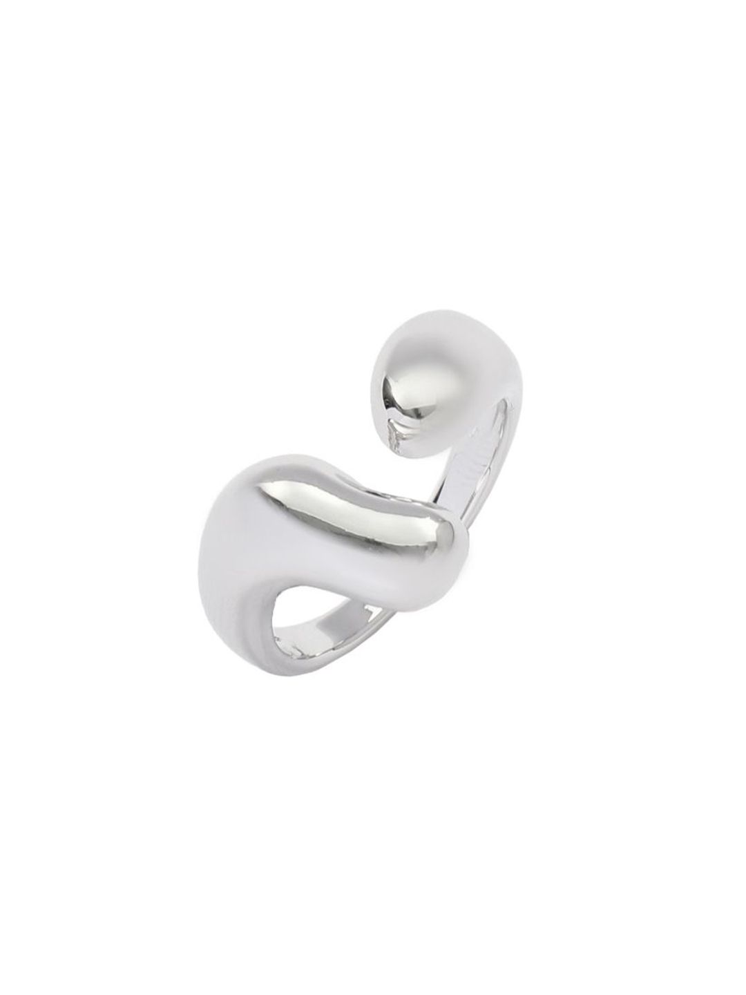SALTY Chunky Molten Metal Silver Ring For Women & Girls Stylish Adjustable Finger Ring