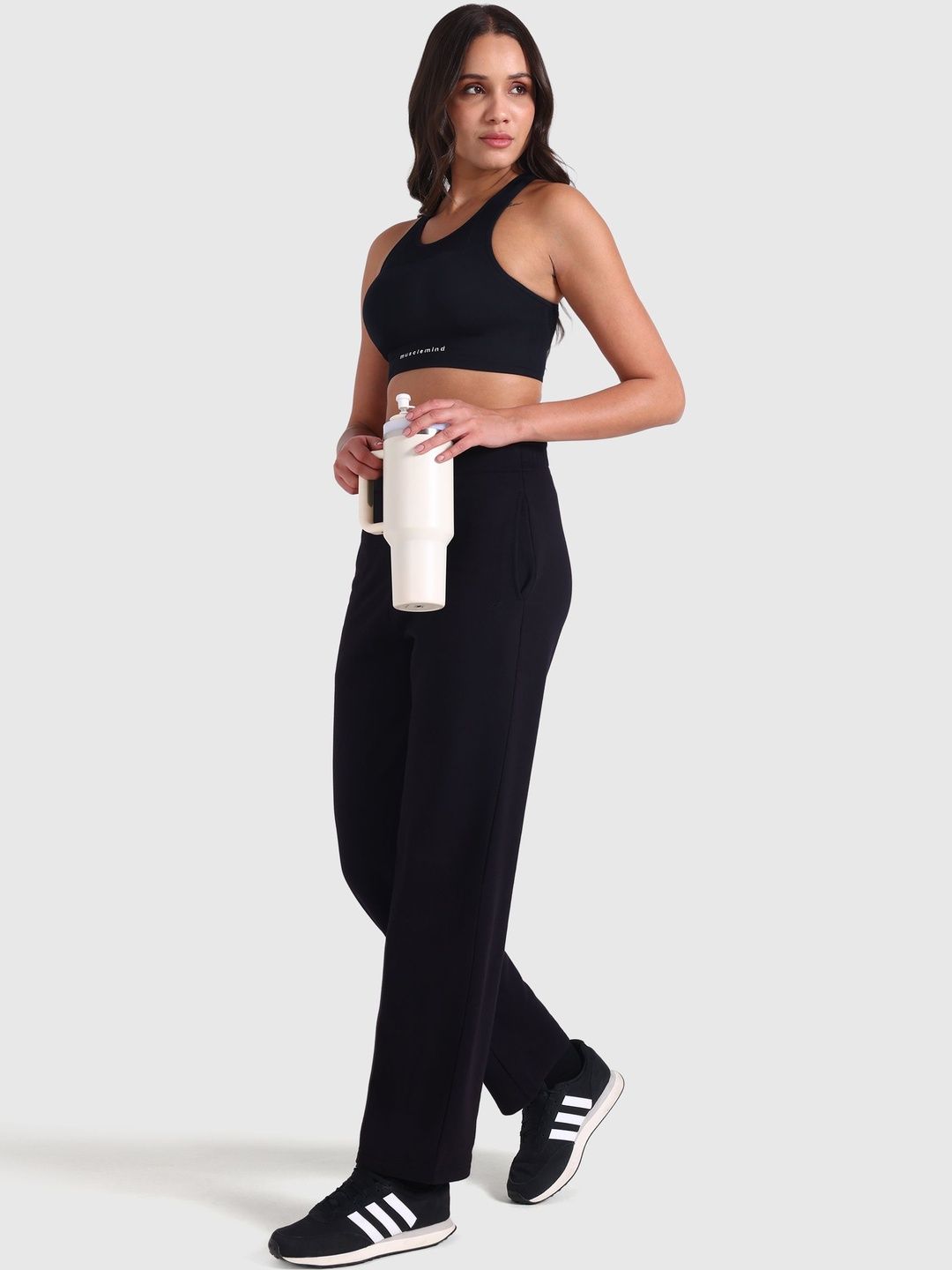 Women MId-Rise Wide Leg Track Pants