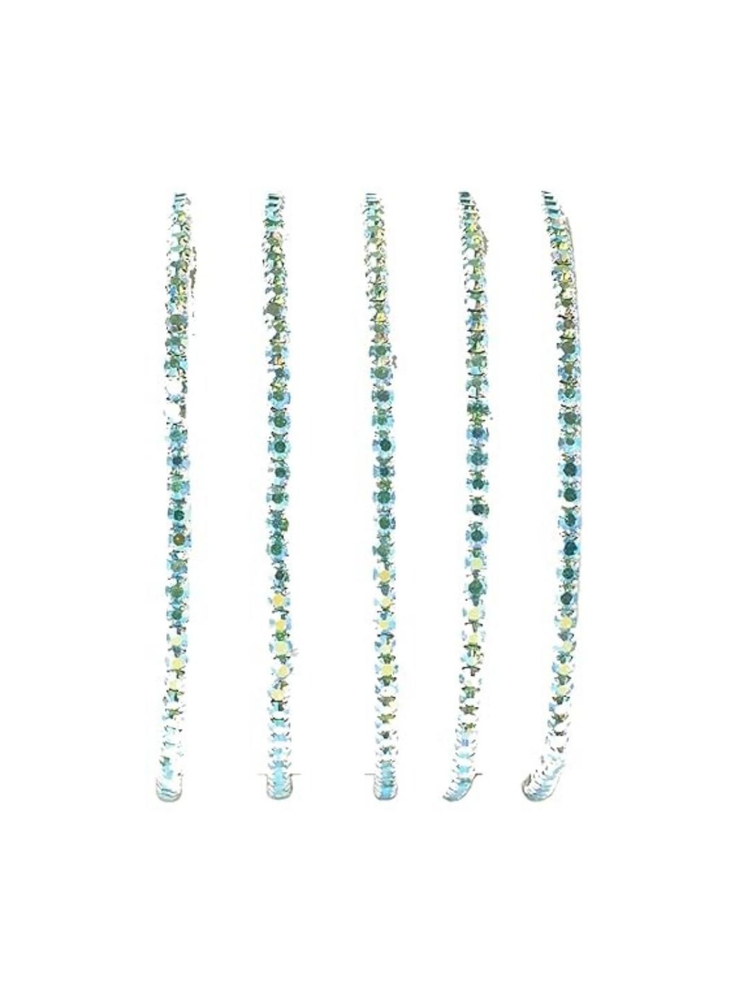 SALTY Women Set of 5 Stone Studded Twinkle Stretchable Elasticated Bracelets