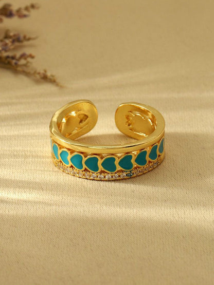 SALTY Stones Studded Tint Tango Adjustable Finger Ring