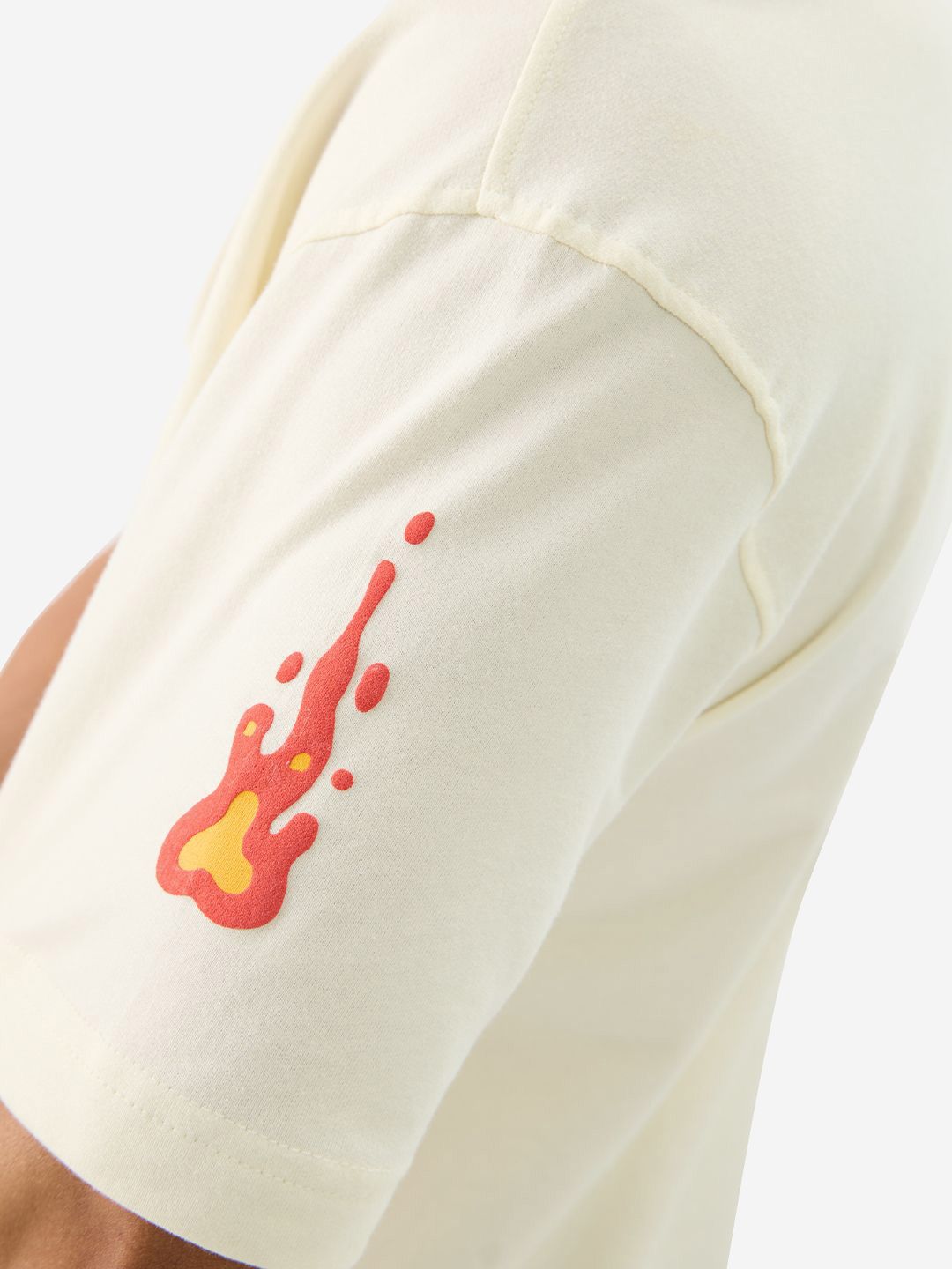 Men Oversized Printed Off White T-Shirts