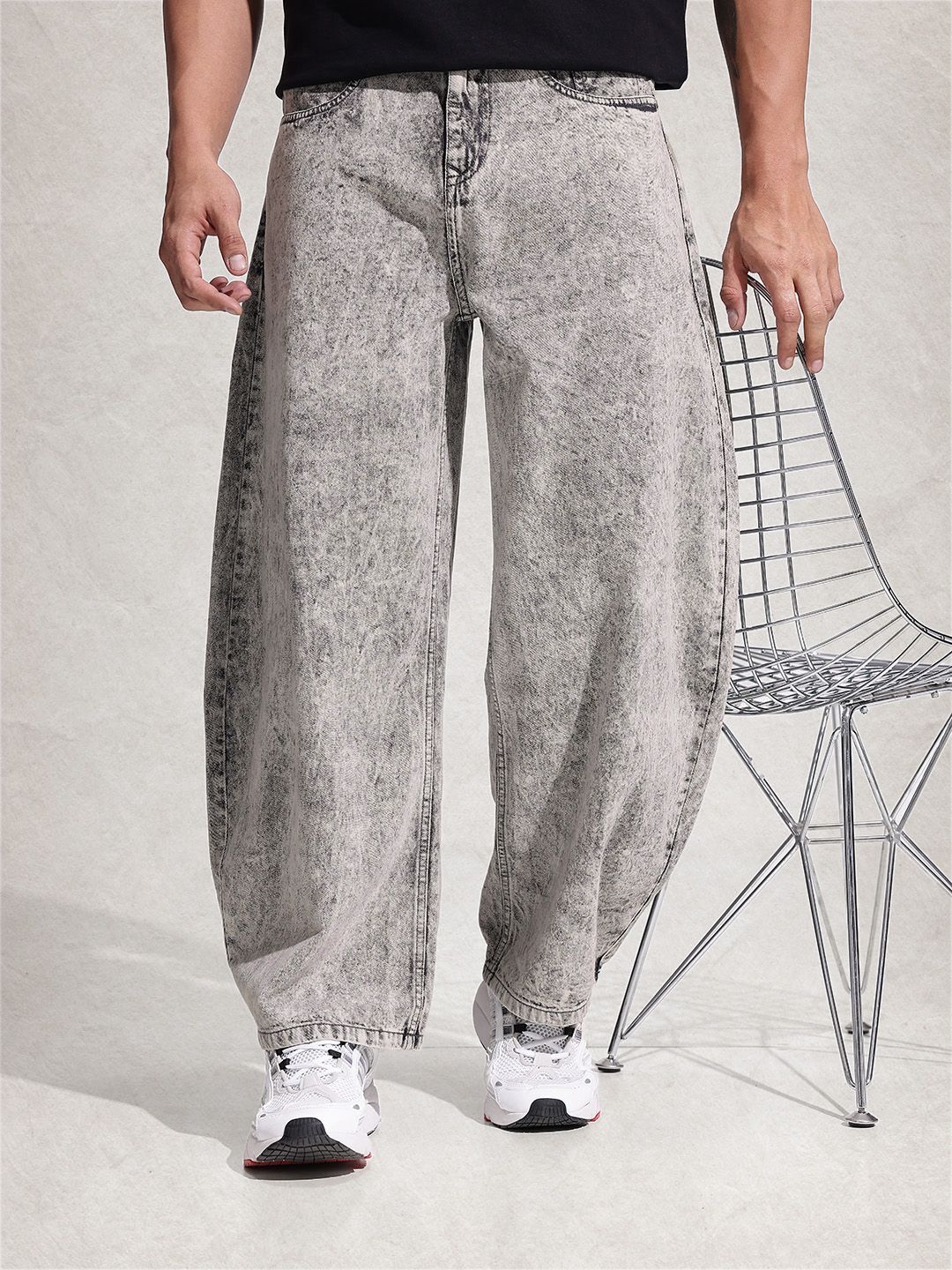 Men Pure Cotton Balloon Fit Heavy Fade Jeans