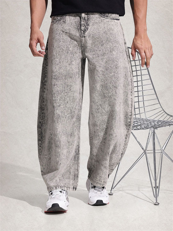 Men Pure Cotton Balloon Fit Heavy Fade Jeans